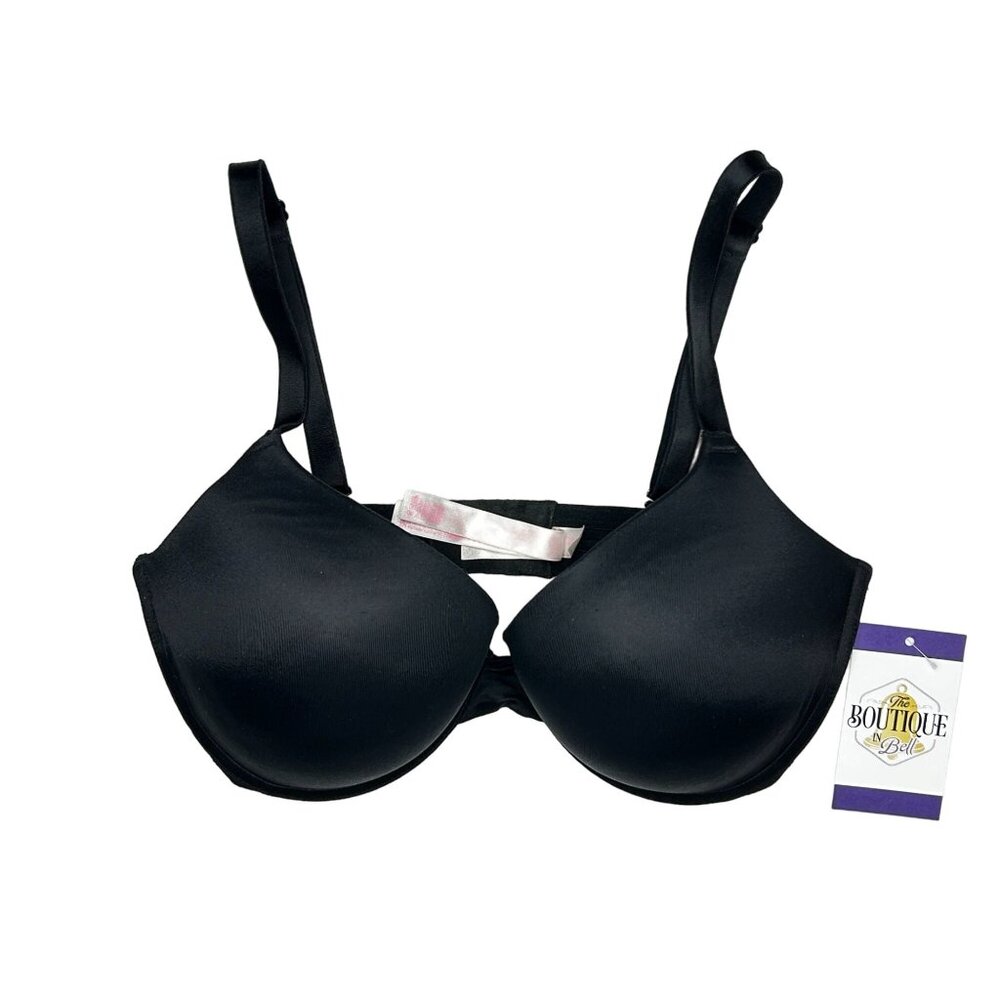 Victoria's Secret PINK 34DD Black Bra Underwire Lightly Lined Adjustable Straps